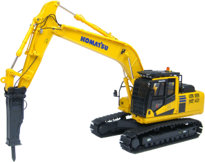 Гусеничный экскаватор Komatsu PC350LC-8 с гидромолотом Delta F-35S