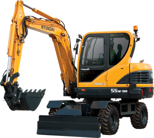 Мини-экскаватор колесный Hyundai R55W-9A