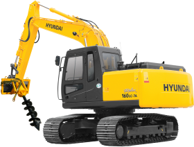 Гусеничный экскаватор Hyundai R160LC-7A с ямобуром