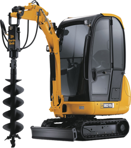 Ямобур на базе гусеничного мини-экскаватора JCB 8015