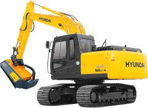 Гусеничный экскаватор Hyundai R160LC-7A с мульчером Ferri THFP/F